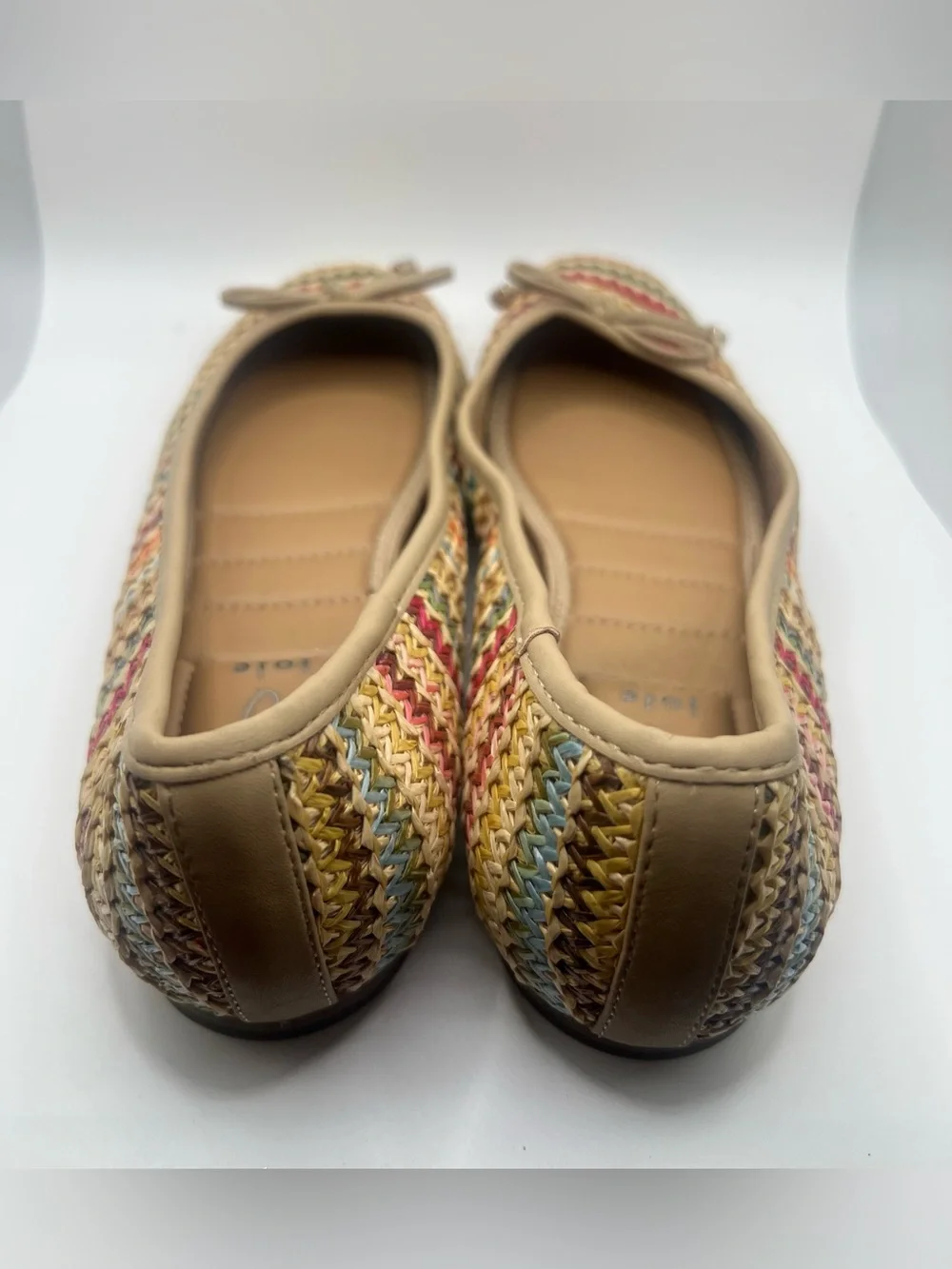Joie Multicolor Woven Ballet Flats with Beige Trim